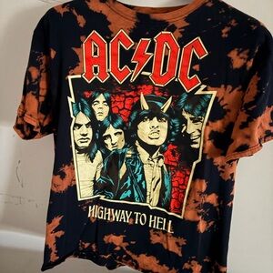 AC/DC Black and Orange Short Sleeve Tee